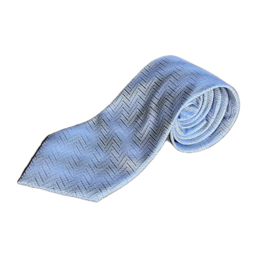 Vannucci Vintage Men's Pre-owned Italy Necktie Tie Blue 100% Silk Euc